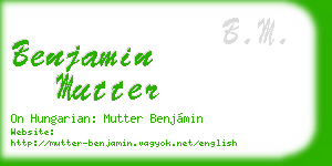 benjamin mutter business card